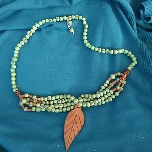Wood bead necklace